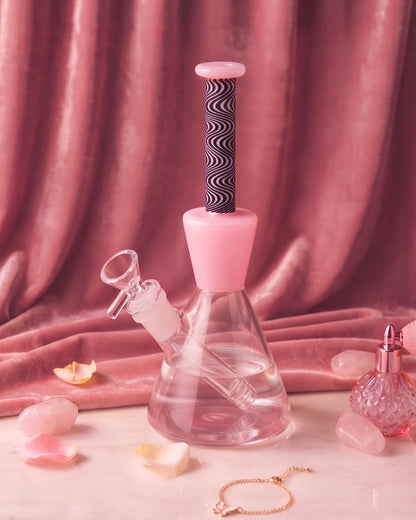 Pink Velvet Swirl Beaker Bong/Dab Rig
