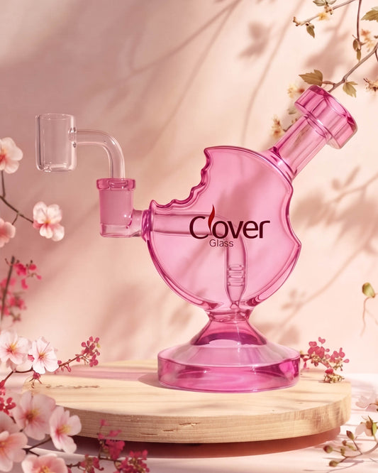 Rosy Candy Bite Bong/Dab Rig - Pink
