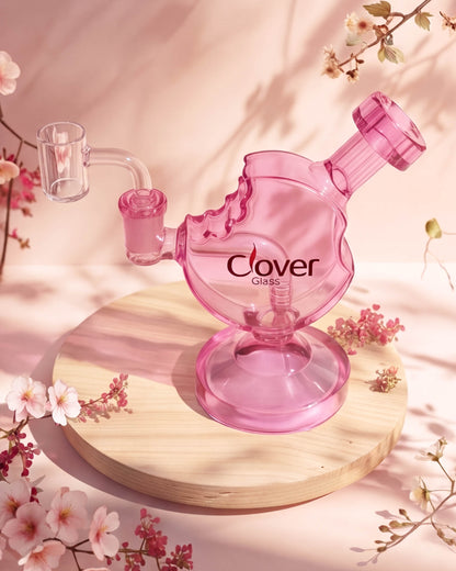 Rosy Candy Bite Bong/Dab Rig - Pink