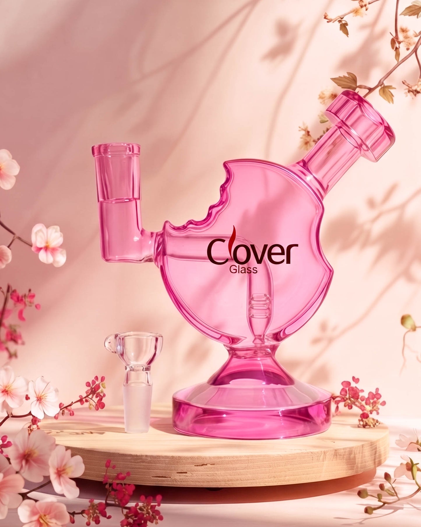 Rosy Candy Bite Bong/Dab Rig - Pink