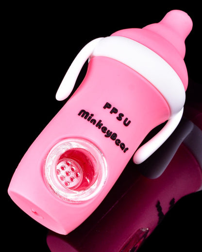 Baby Bottle Silicone Hand Pipe - Pink