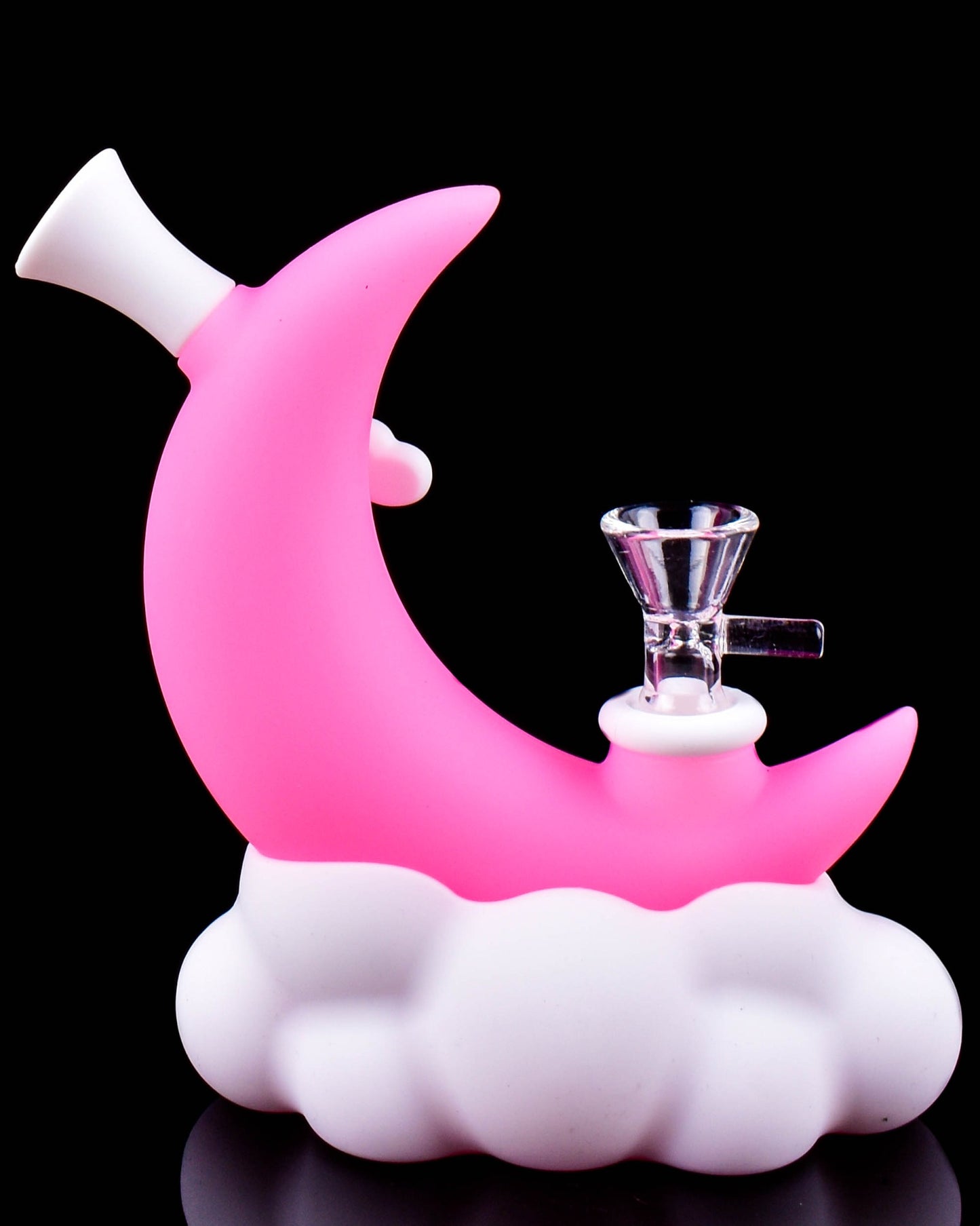 Celestial Crescent – Glow In The Dark Silicone Mini Bong - Pink